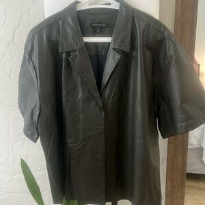 Banana Republic Vegan Leather Shirt